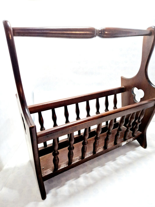 Porta riviste giornali il legno vintage