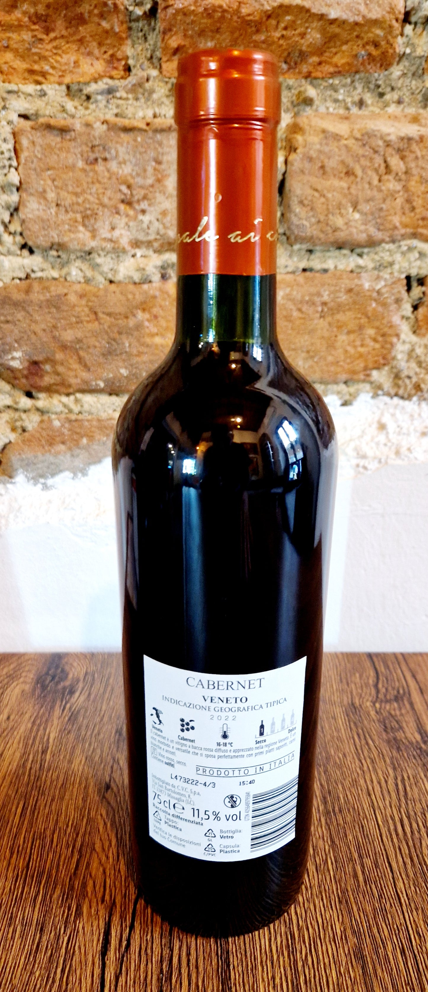 Vino rosso cabernet 2022 casale ai campi Veneto bottiglia 75cl 11.5%