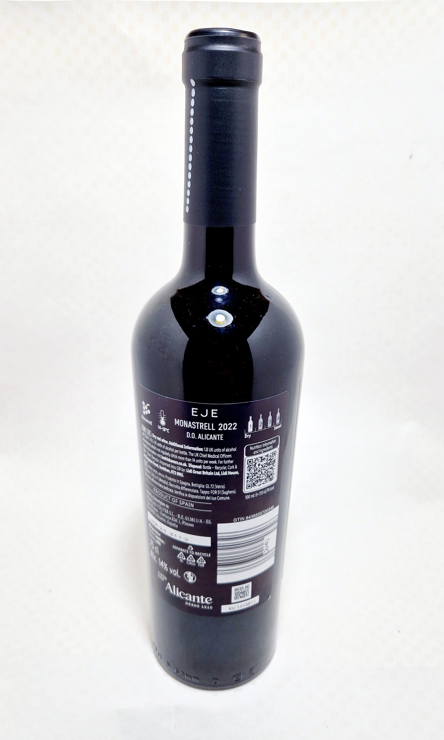EJE MONASTRELL VINO ROSSO ALC 14% VOL ALICANTE ESPAÑA 75CL