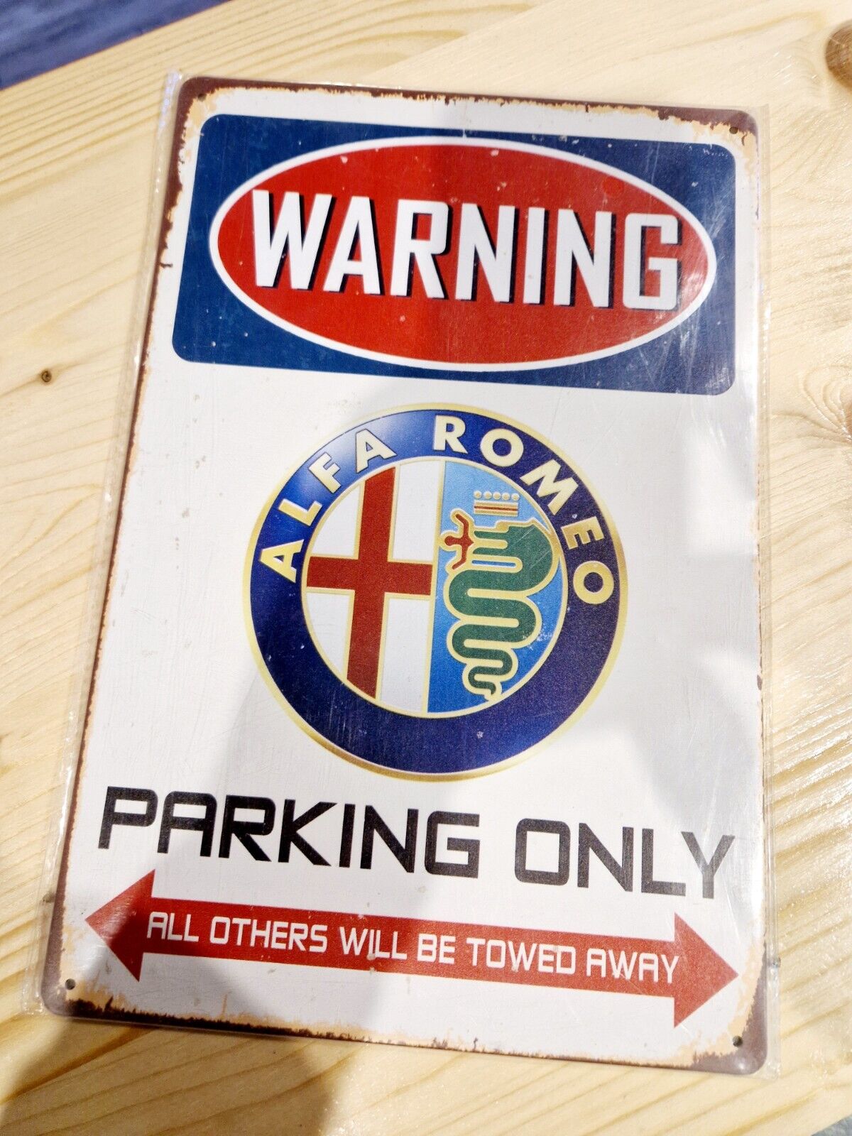 Alfa Romeo TARGA METALLO VINTAGE RIPRODUZIONE EPOCA retro 20X30 cm