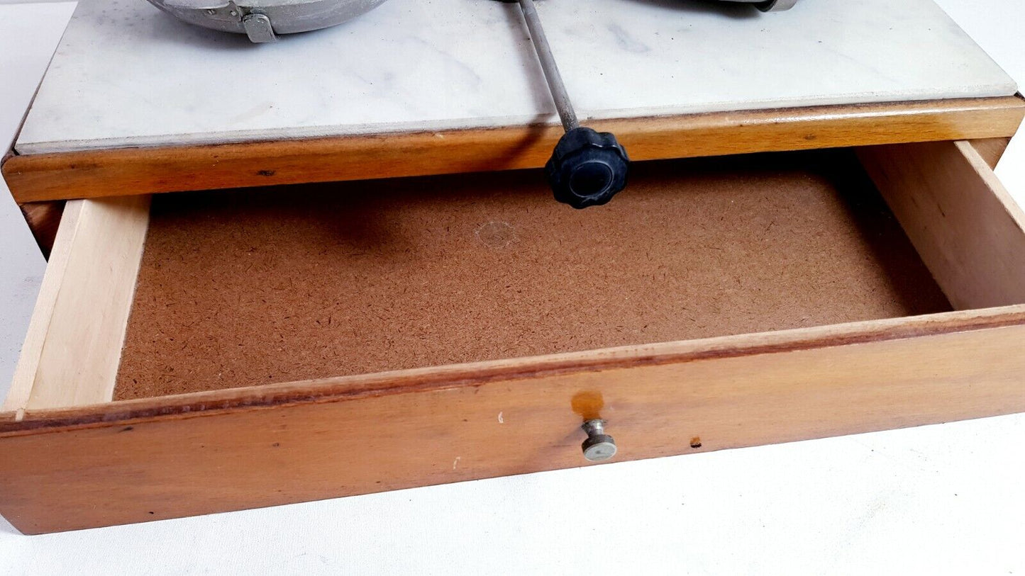 Bilancia vintage farmacista orafo autentica legno marmo  40 cm larghezza circa
