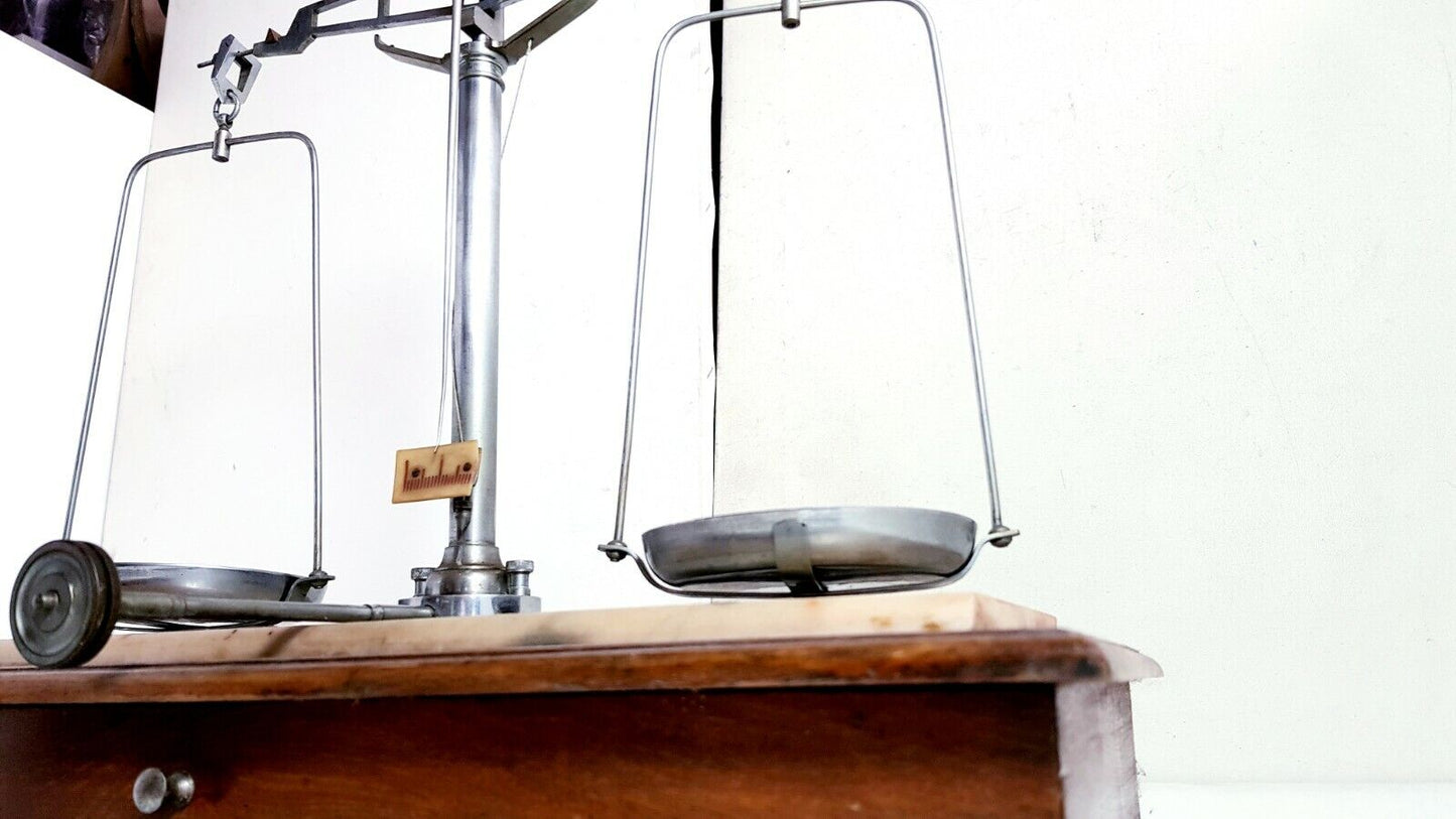 Bilancia vintage farmacista orafo autentica legno marmo  oggetto da collezione