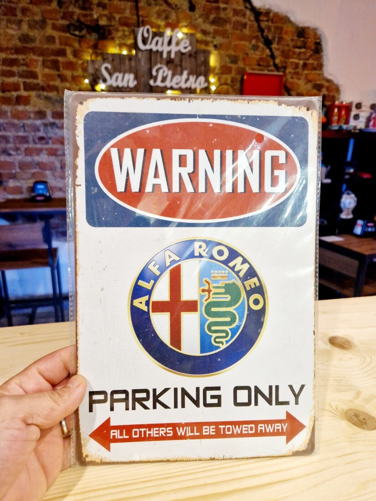 Alfa Romeo TARGA METALLO VINTAGE RIPRODUZIONE EPOCA retro 20X30 cm