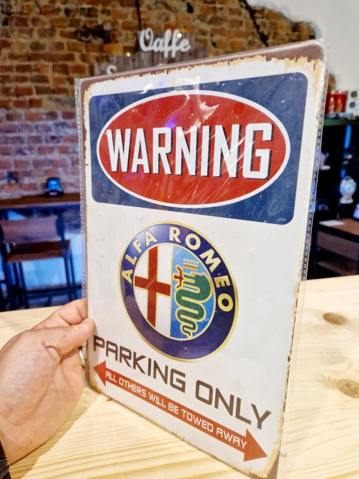 Alfa Romeo TARGA METALLO VINTAGE RIPRODUZIONE EPOCA retro 20X30 cm