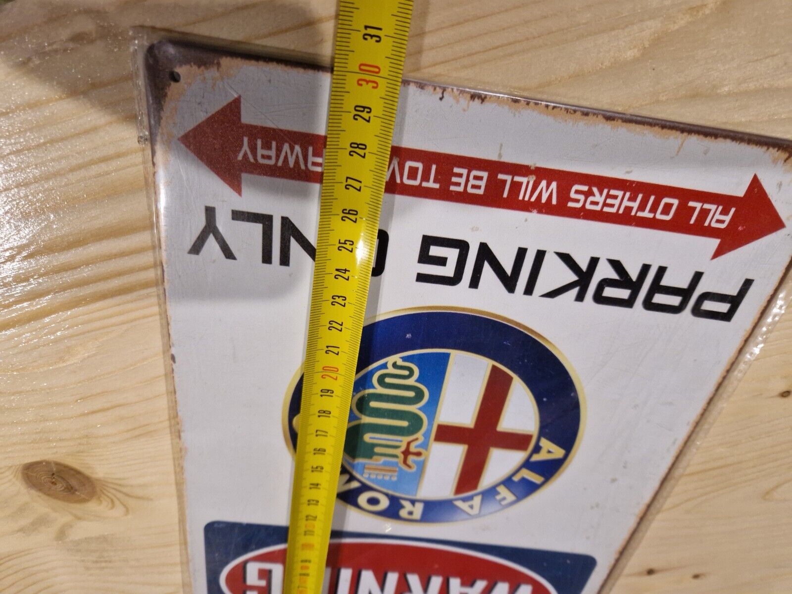 Alfa Romeo TARGA METALLO VINTAGE RIPRODUZIONE EPOCA retro 20X30 cm