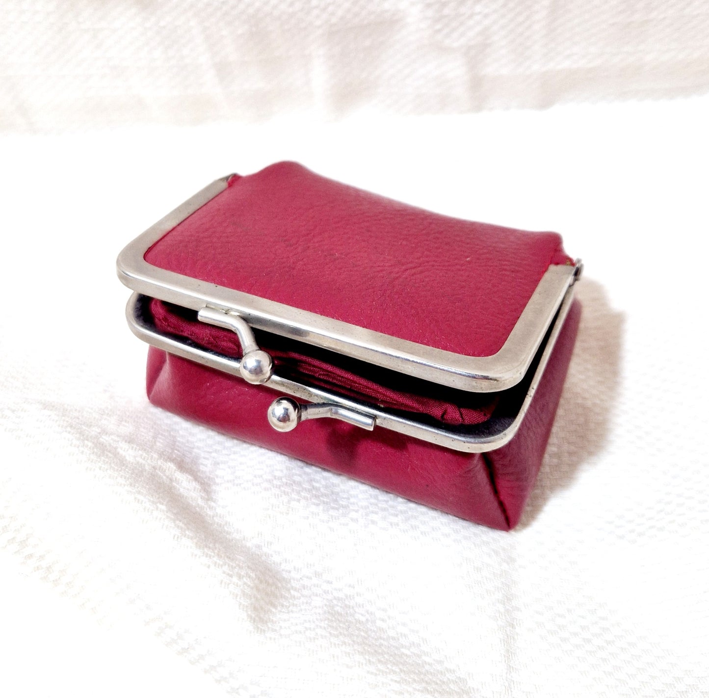 Porta monete trucco vintage con chiusura a scatto specchio interno