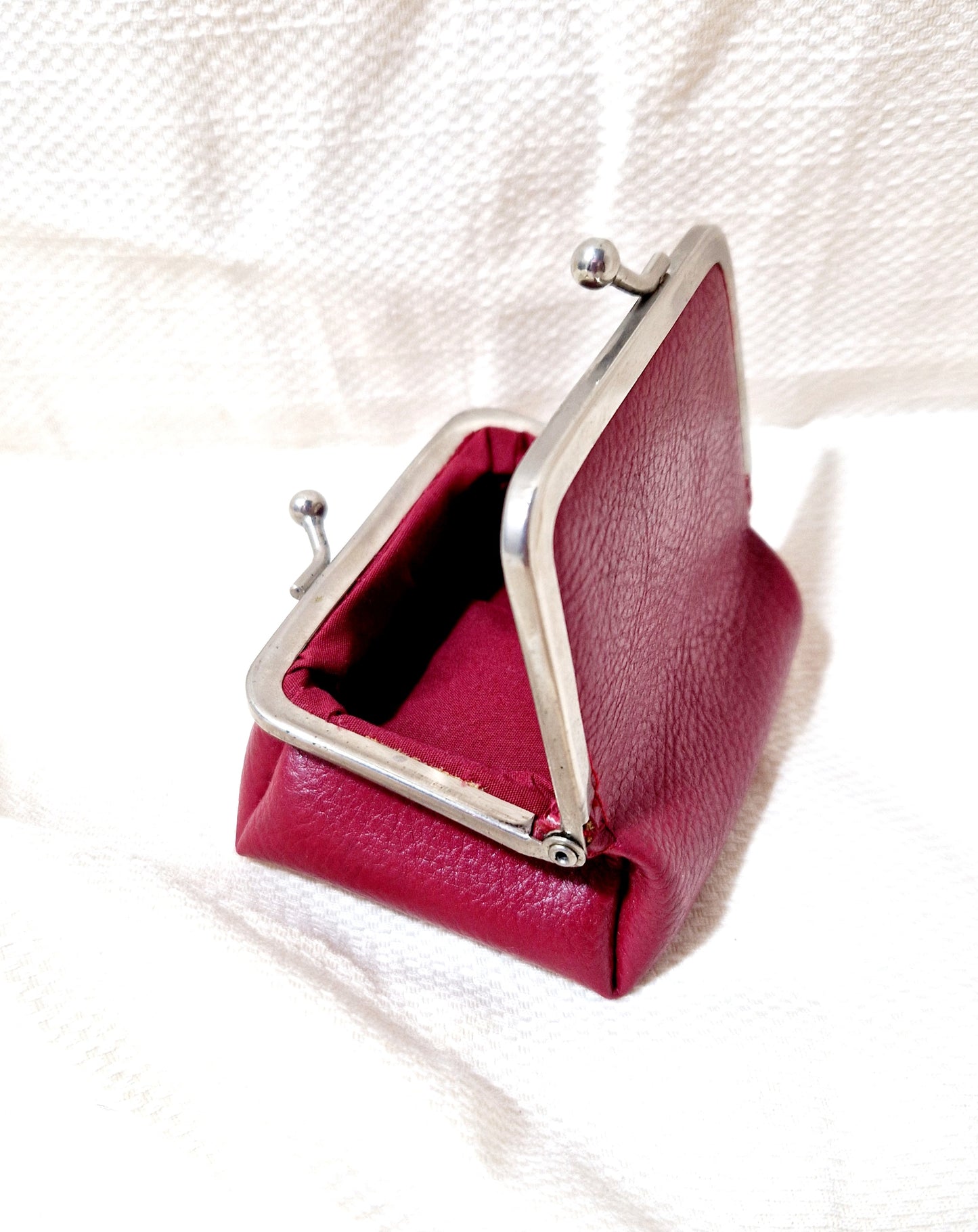 Porta monete trucco vintage con chiusura a scatto specchio interno